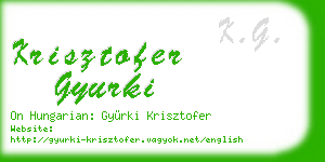 krisztofer gyurki business card